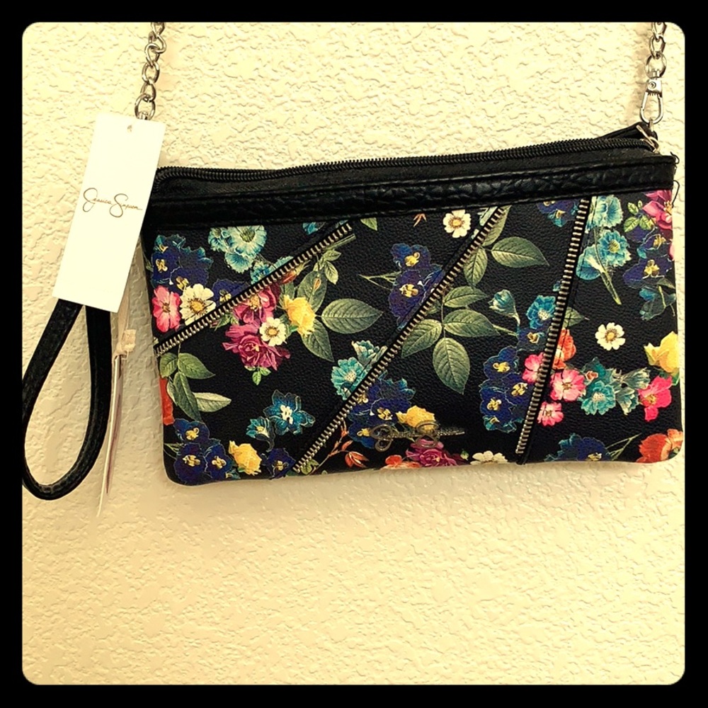 Jessica Simpson Black Floral Crossbody